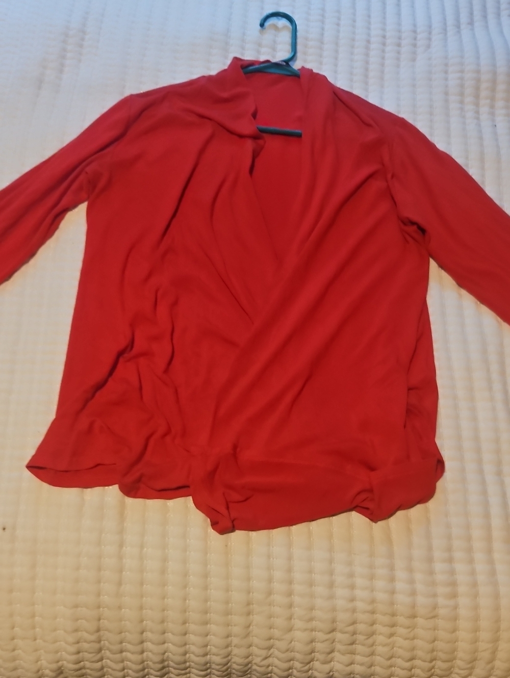 Skin Red Draped V-Neck Wrap Top